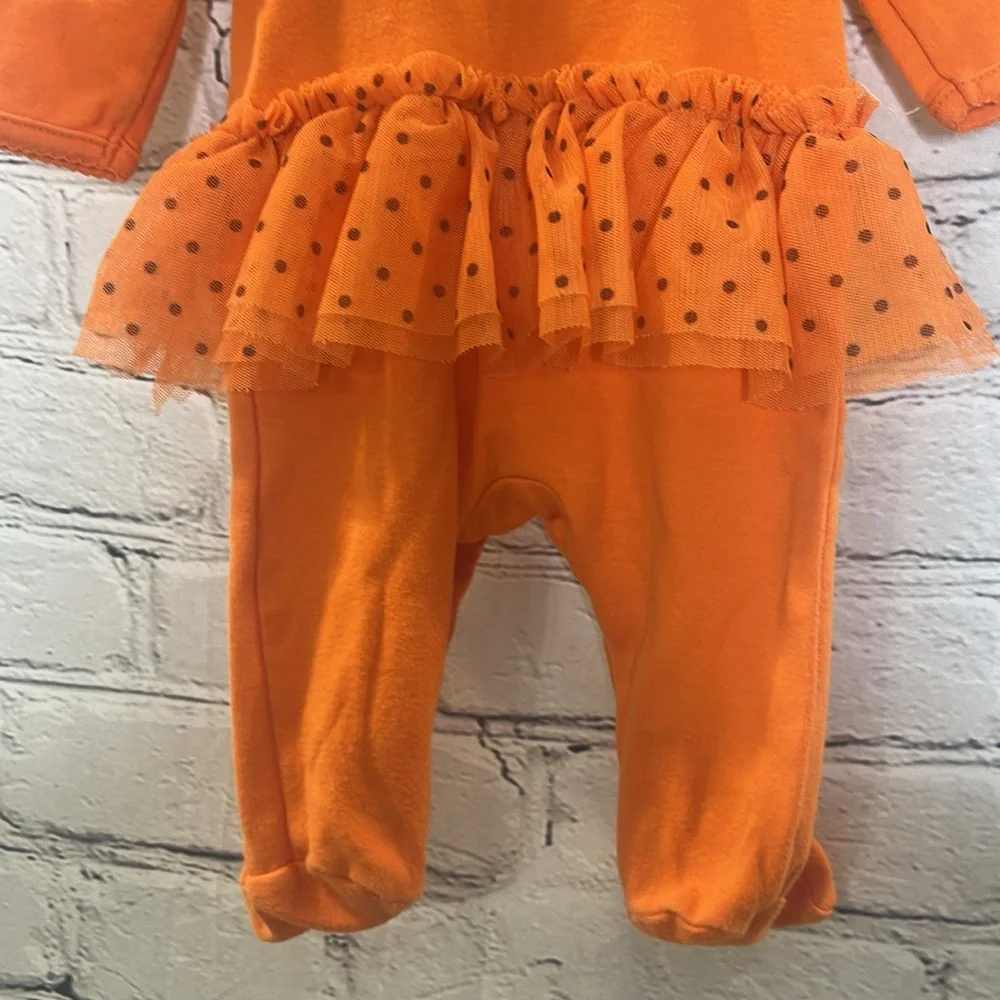 Carter’s Just One You Orange & Black Pumpkin Tutu Onesie Size Newborn - Picture 11 of 12